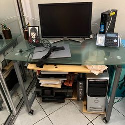Glass office desk