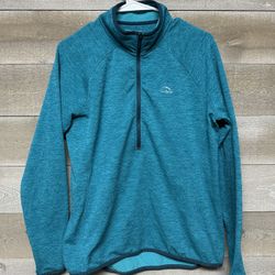L.L. Bean Women’s Air light Knit Pullover Medium Regular 1/2 Zip Teal 506470