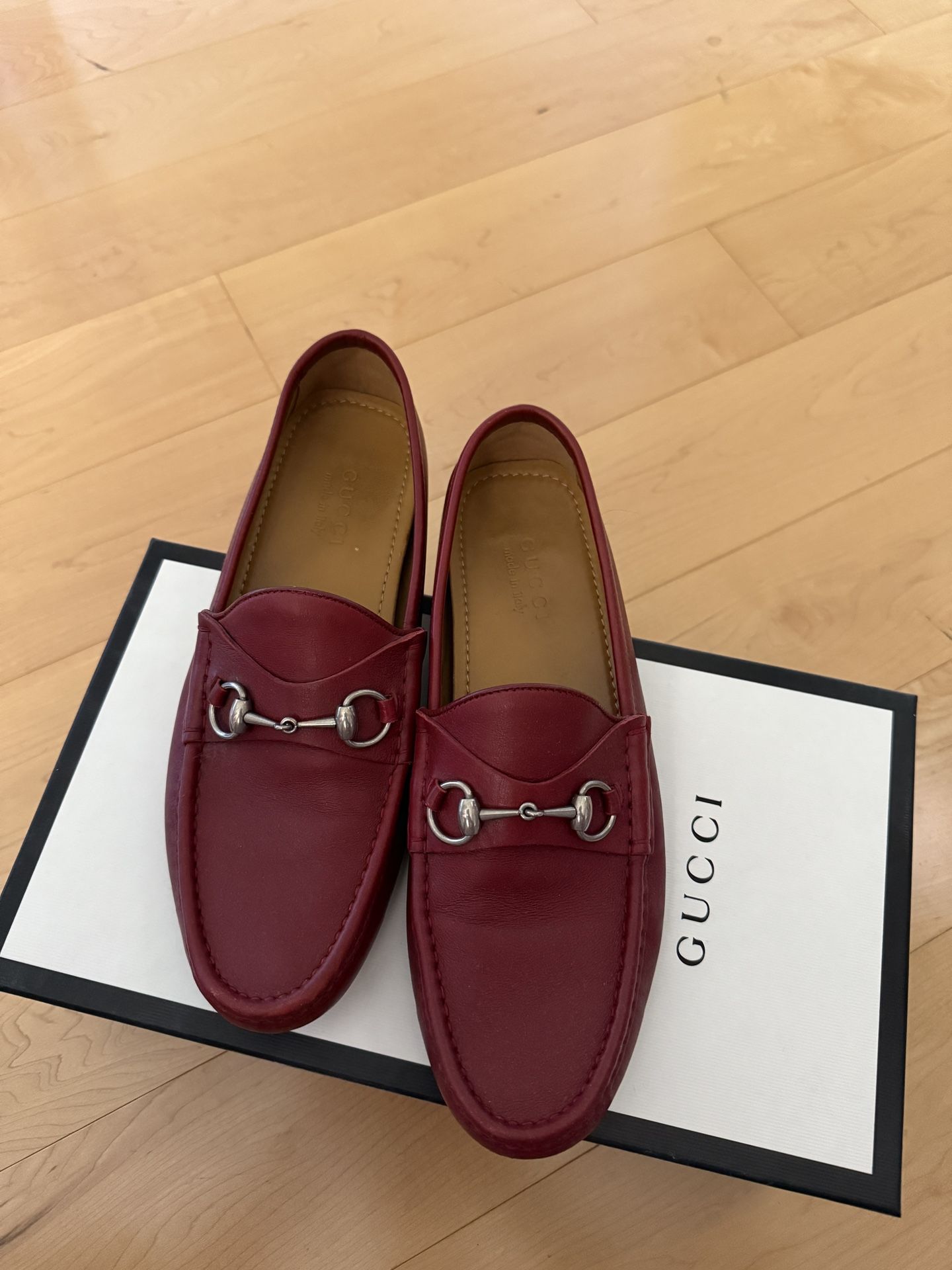 Gucci Red Leather Loafers