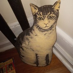 Vintage Realistic Tabby Cat Pillow 