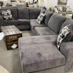 U Shaped Sectional Financing Available By ASHLEY 