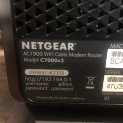 NETGEAR Nighthawk AC1900v2 WiFi Cable Modem Router Combo