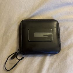 Dark Brown Leather Zip Wallet