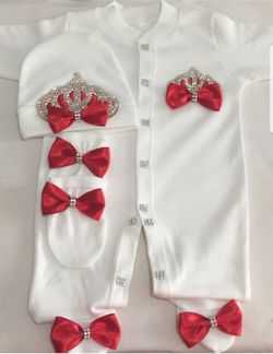 Royal red baby outfit (0-3)- brand new