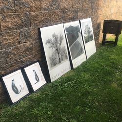 3 Ansel Adams Prints In Glass Frames 