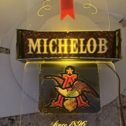 Vintage Michelob Lighted Beer Sign Anheuser Busch Everbrite Bar Lamp Works