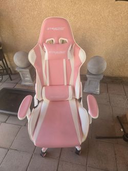 GTRacing Pink and White Gaming Chair