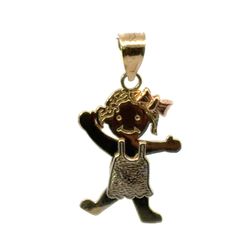 Woman’s Ladies 10k Tri Toned Rose White Yellow Gold Little Girl Daughter Charm Pendant For Necklace GP3118133