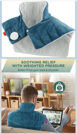 Comfytemp Heating Pad for Neck and Shoulders and Back, 2.6lb Weighted Electric Heat Pad for Pain Relief, Christmas Gifts for Women Men Mom Dad, Large 