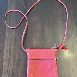 Red Leather Crossbody Purse