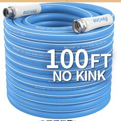 Fevone 100 Ft Kink Free Garden Hose, All Weather Flexible, Heavy-Duty & Durable, Leak-Free Connection
