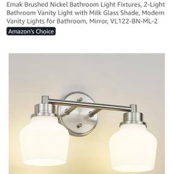 EMAK new brush brushed nickel bathroom light fixture