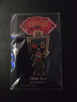Hazbin Hotel Chibi Vox Pin Gold Enamel