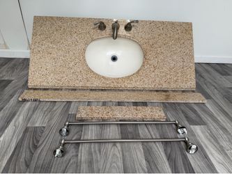 Granite Bathroom Vanity Top with Sink and Faucet