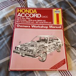 Honda Accord Workshop Manual.