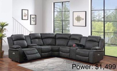 Power recliner sectional sofa