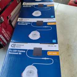 4 pack Commercial Electric 4" recessed led light fixtures