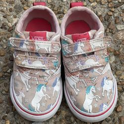 Infant/Toddler Girls Shoes size 6 - Vans Doheny Unicorn Stars Pink Skater Skate Sneakers - Velcro