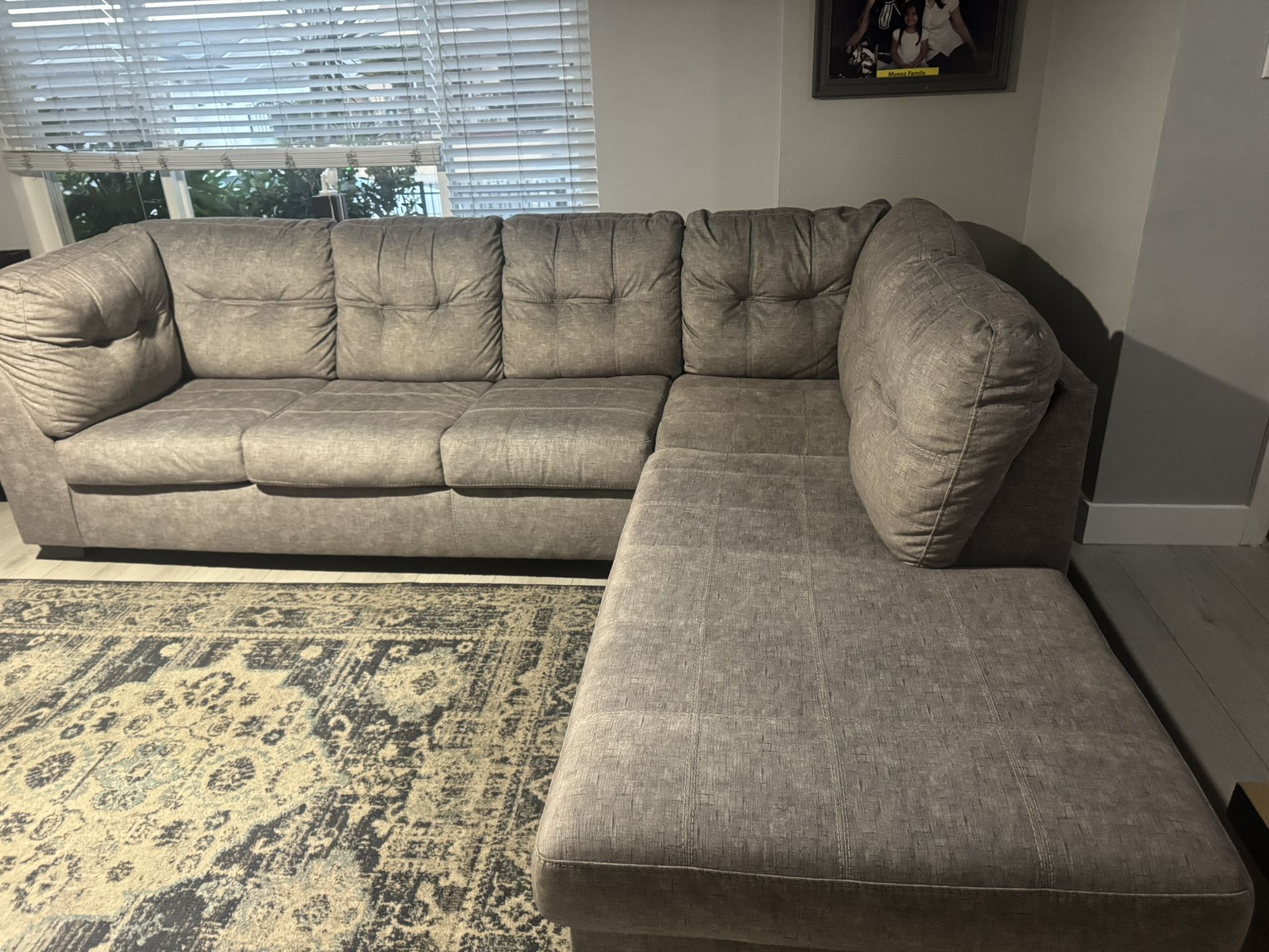 Comfortable Grey 2 Pc Sectional Couch