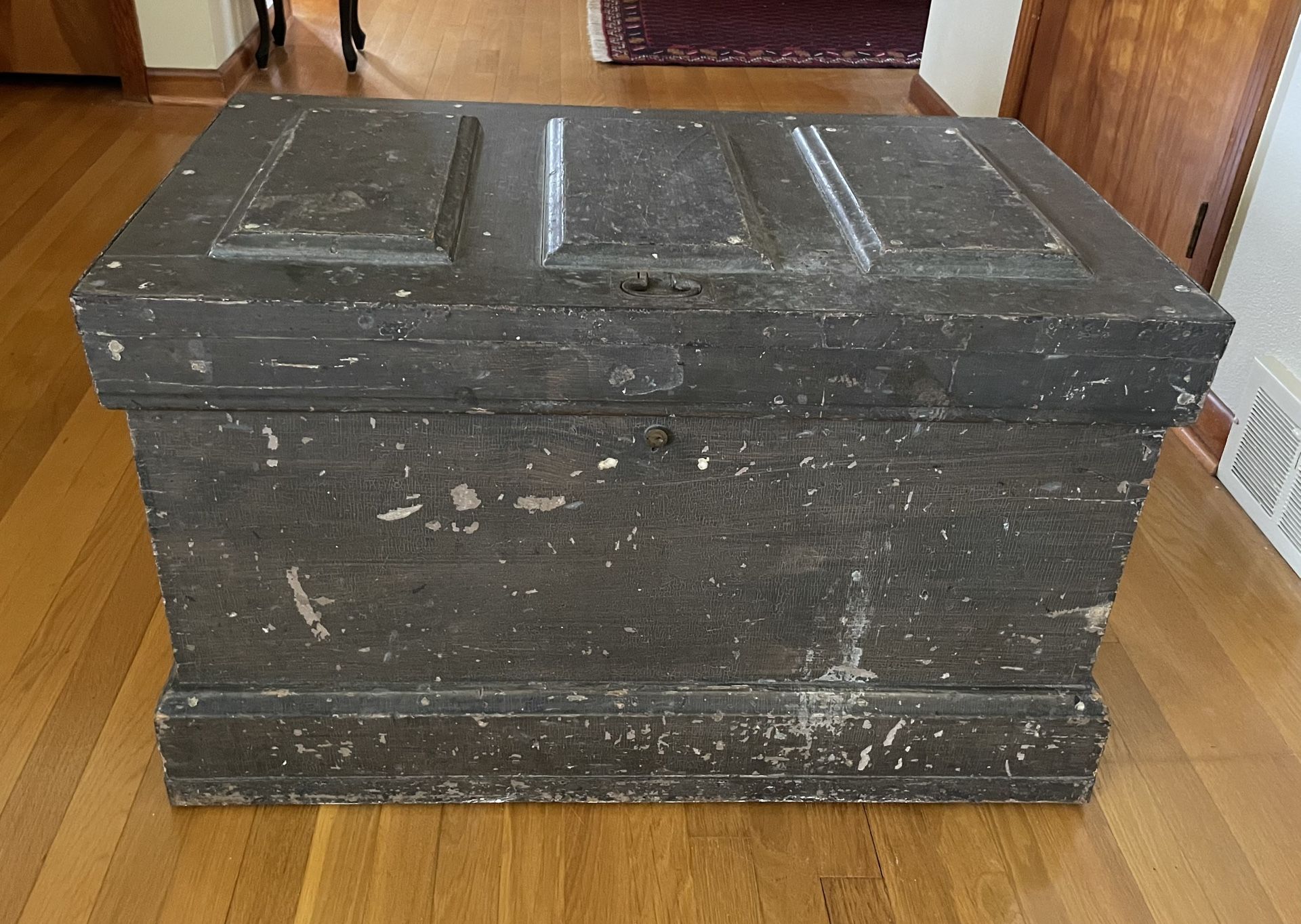 Antique Wood 19th Century Carpenters Chest With Inserts