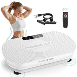 FEIERDUN Vibration Plate Exercise Machine, Curved Vibration Plate for Lymphatic Drainage Weight Loss