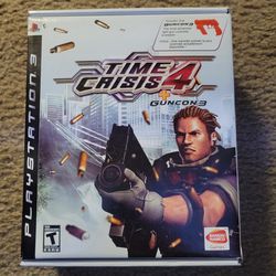 Time Crisis 4 (Sony PlayStation 3, 2007) PS3 Guncon 4 Bundle w/ Sensors & Game