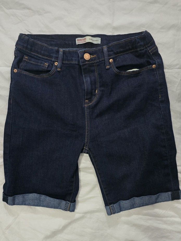 Girl's Size 18 Dark Blue Levi's Denim Bermuda Shorts 17 inches long