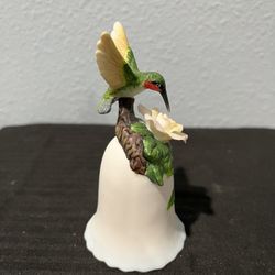 Vintage Porcelin Bird Figurines Bell Flowers 3.5"