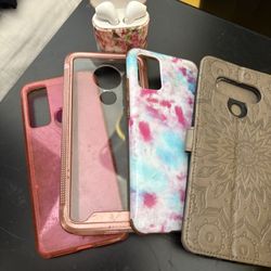 Random Phone Cases And Bluetooth Earbuds 