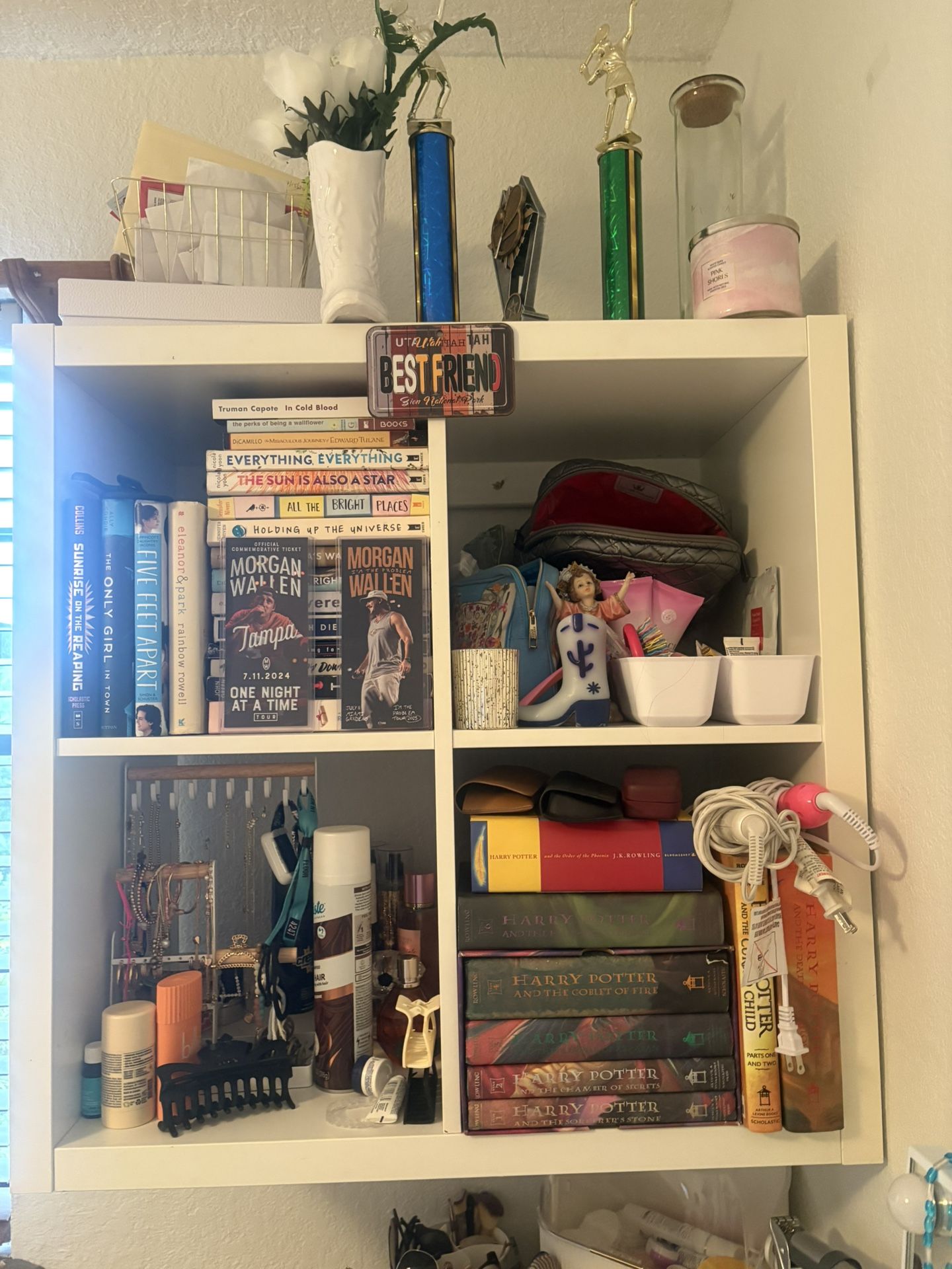 White Hanging Storage Shelf 