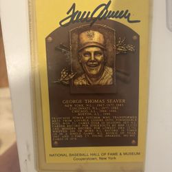 Tom Seaver Autographed Hall Of fame card 