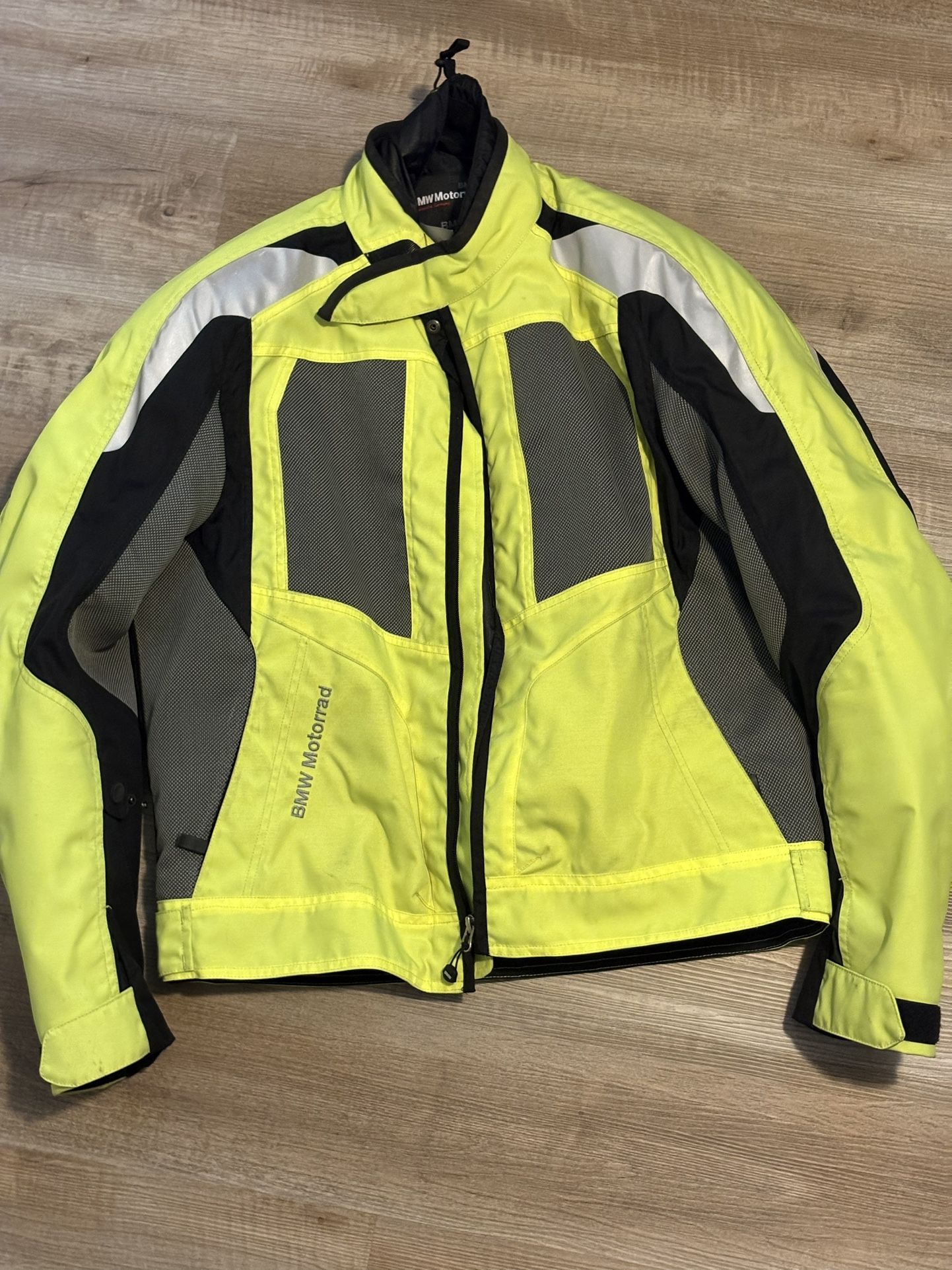 BMW Genuine Motorcycle Men’S Airshell Jacket EU-56 |USA-46 Neon Yellow / Gray