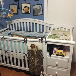 Sorelle Berkley Crib & Changer and extras