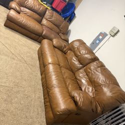Two Genuine Leather Sofas - Dallas 75217
