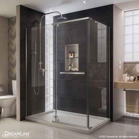 DreamLine 36 x 48 x 72 inch Frameless Shower Enclosure with Shower Base