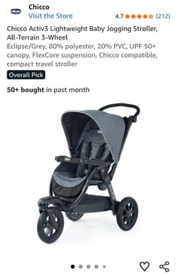 Chicco Activ Lightweight Baby Jogging Stroller, All-Terrain 3-Wheel