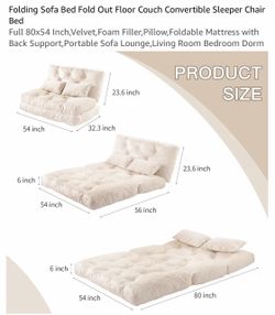 Folding Sofa Bed / Convertible Floor Couch – $100