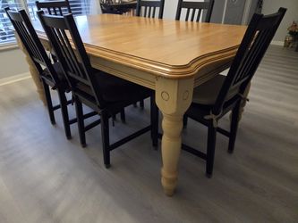 Farmhouse dining table w/6 chairs