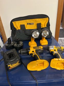 18v DeWalt drill and lights