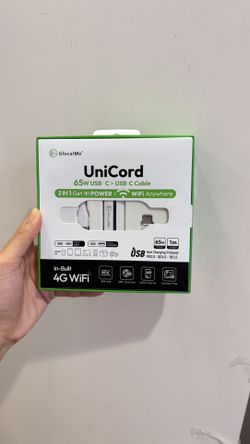 Unicord 65W USB C cable with built in 4g Wifi USB and charger