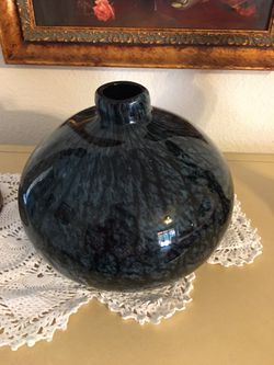 Glass vase home decor 8 inches tall 10 inches round