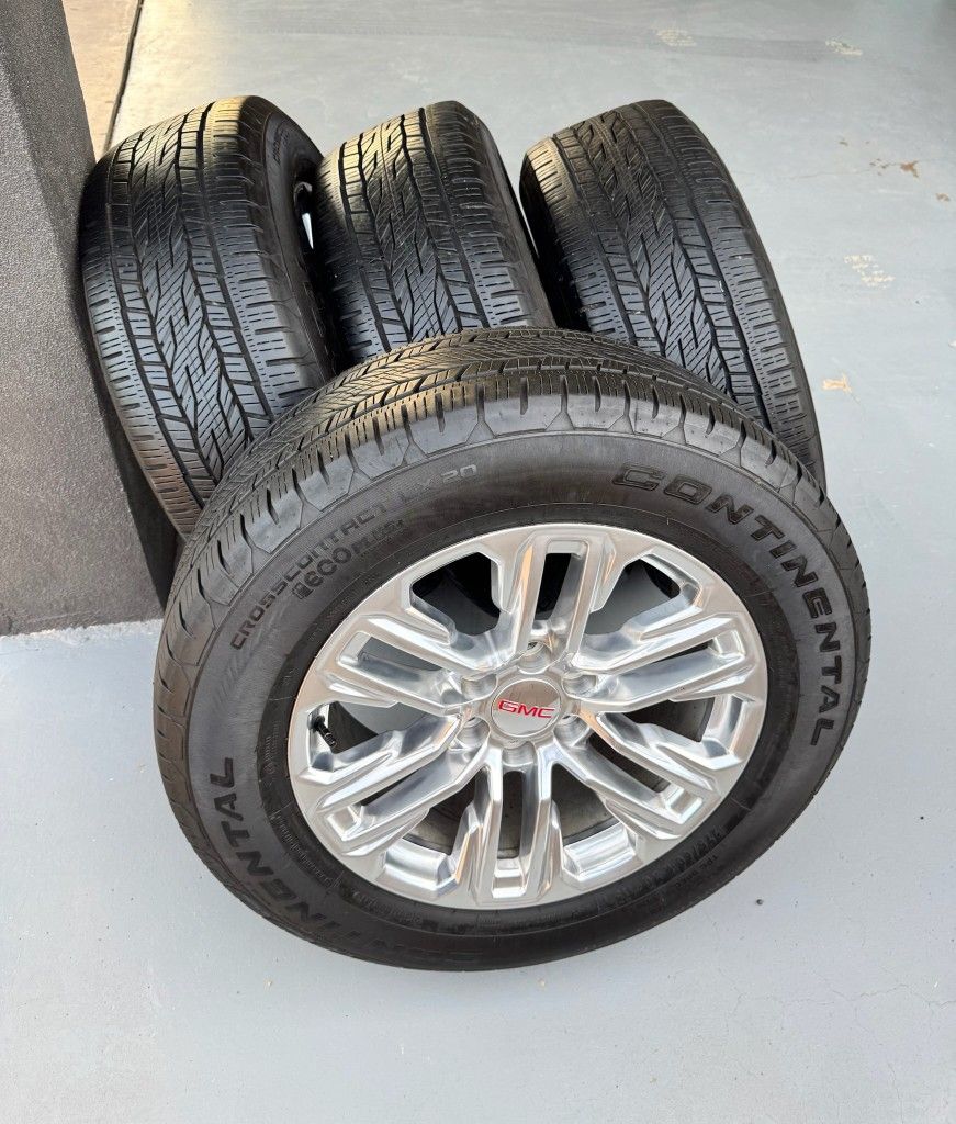 Great Set !!! GMC Sierra Yukon Denali 20” Wheels & Continental Tires 