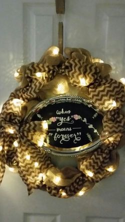 Wedding lighted burlay Reef with painted chalkboard rustic design