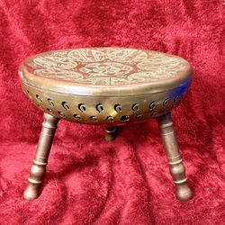 Vintage 1940’s-50’s Persian Brass Foot Stool Warmer Bad at Factory Tehran