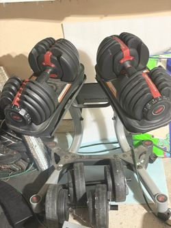 Bowflex Dumbbells with table Stand