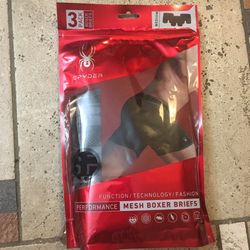 NWT Spyder Men’s Mesh Boxer Briefs 3 Pack Size M