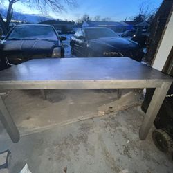 Gray Dining Table Set – 4 Matching Chairs + Bench 