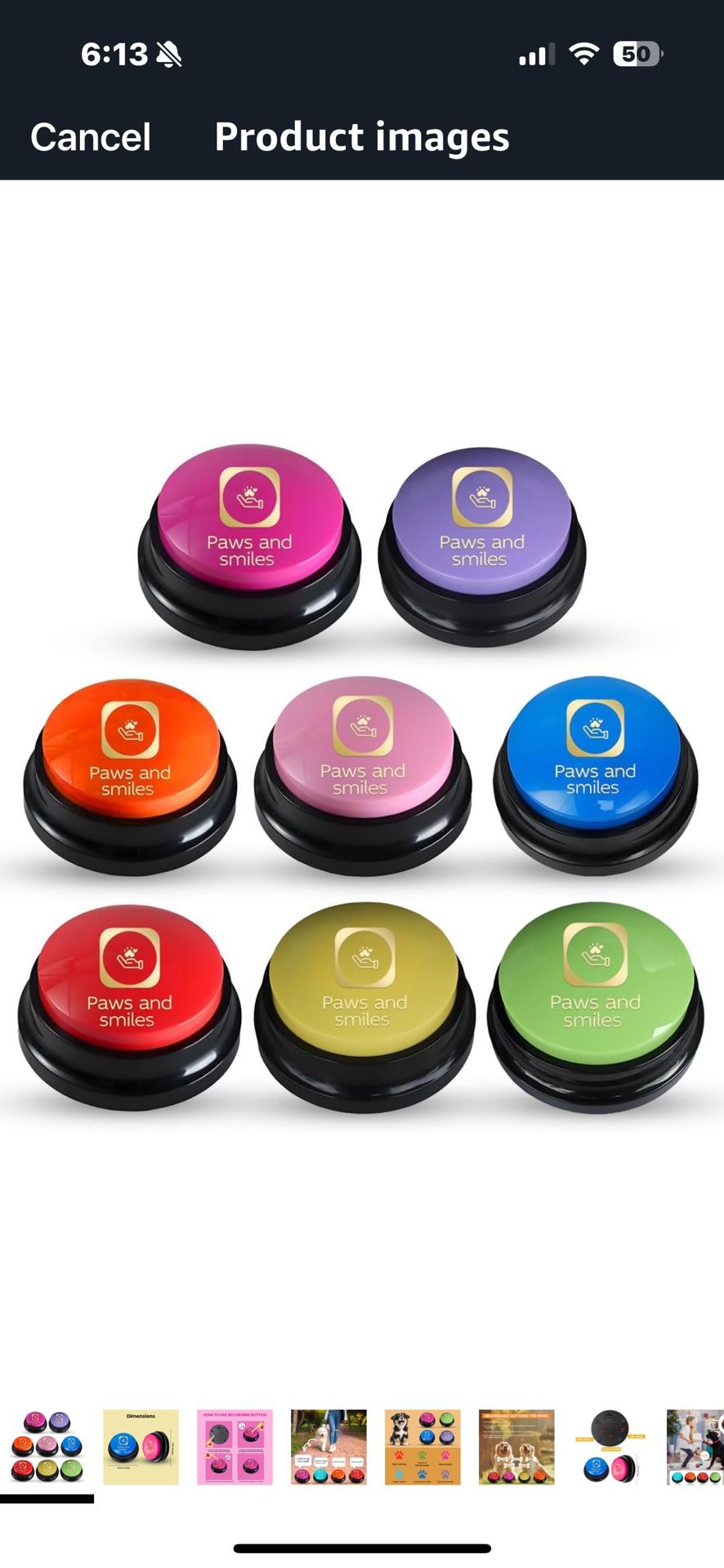 Dog Talking Buttons, 8-Pack Recordable Dog Buttons for Communication & Training, Pet Buzzer Set for Dogs & Cats, Game Buzzers, Dog Gifts, Fluent Pet T