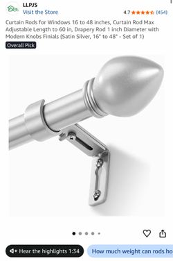 Silver curtain rod.