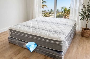 $290 king pillow top mattress only brand new free delivery same day 14 inches thick